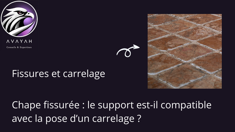 Fissure visible sur une chape avant pose de carrelage nécessitant une expertise indépendante